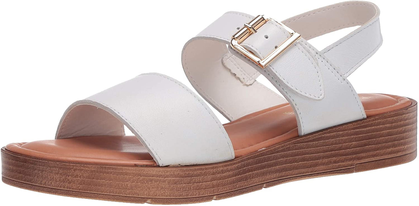 Bella Vita Women's Tay-Italy Wedge Sandal  Color White Leather Size 6.5WW