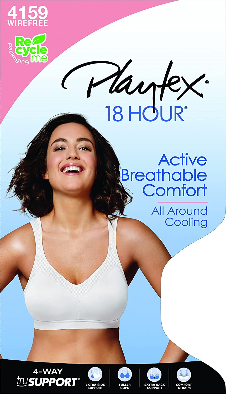 Playtex Women's 18 Hour Active Lifestyle Full Coverage Bra #4159  Color: Nude Size 44DDD