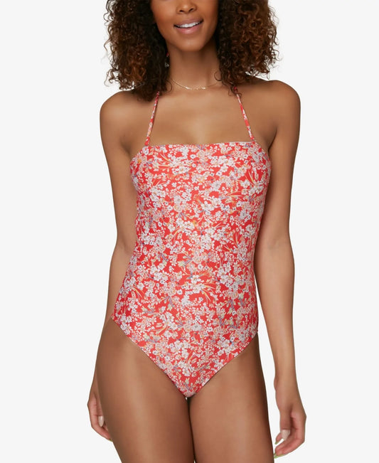 O'NEILL SWIM RED SIZE MEDIUM M JUNIOR VENICE PIPER DITSY ONE-PIECE  Color Red Size M