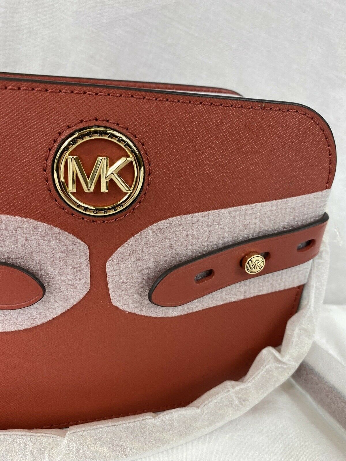 Michael Kors Carmen Camera Saffiano Leather Crossbody Bag  Style 32F0GNMC7L