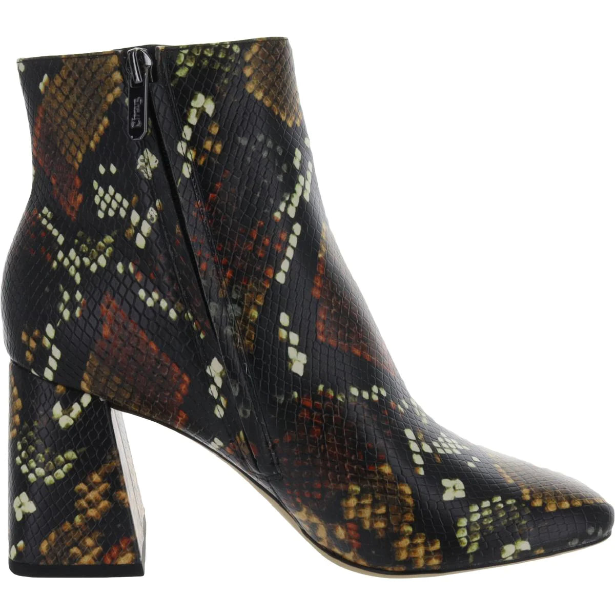 Circus by Sam Edelman Womens Kate Square-Toe Bootie  Color Black/Warm Spice Multi Size 6M