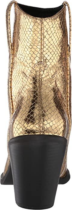 Madden Girl Women's Holster Fashion Boot  Color Gold Embossed Size 6M