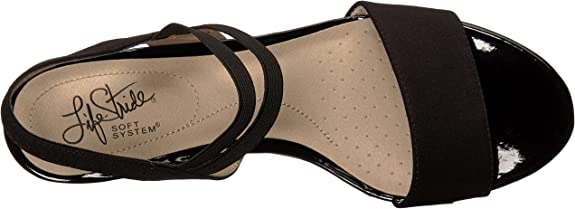 LifeStride Women's Yolo Wedge Sandal  Color Black Size 6.5W