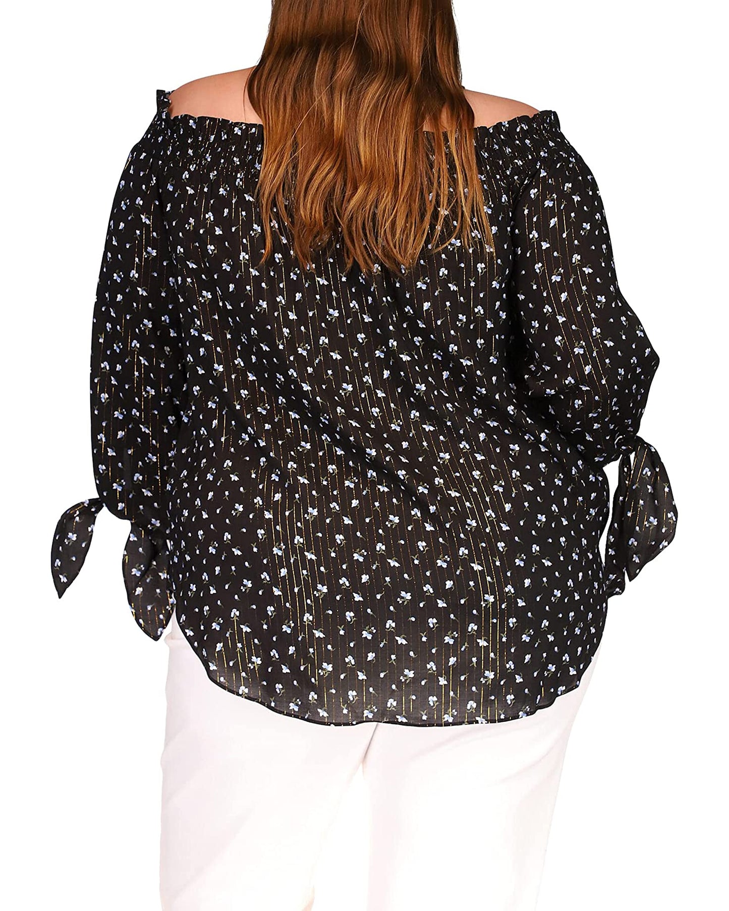 Michael Kors Women's Plus Size Off-The-Shoulder Top  Color Crew Blue Size 2X