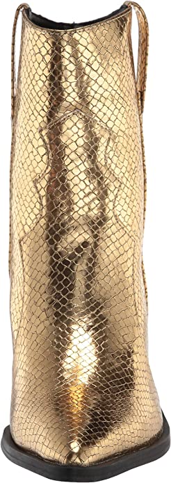Madden Girl Women's Holster Fashion Boot  Color Gold Embossed Size 6M