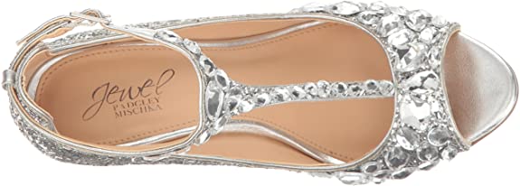 Jewel Badgley Mischka Women's Conroy Dress Sandal  Color Smoke Glitter Size 9.5M