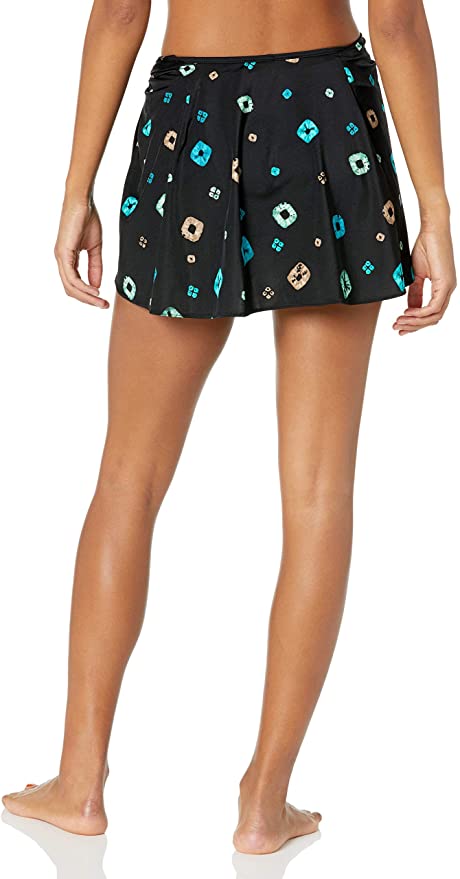 Coco Reef Contours Printed Halo Sarong Skirt  Color Black Composition Size XL