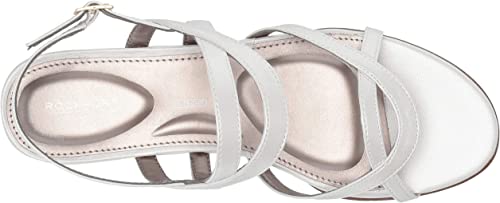 Rockport Women's Tm Zandra Slingback Wedge Sandal  Color White Size 9.5M
