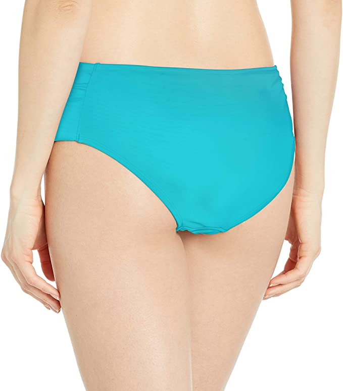 Rachel Roy Boardwalk Basics Ruched-Side Bottom  Color Aqua Size XL