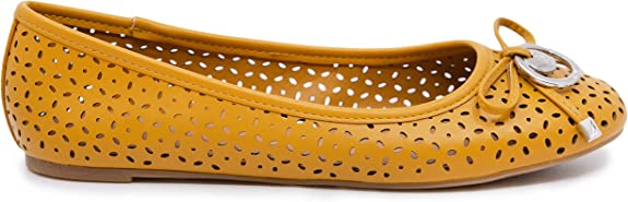 Nautica Women's Cut Out Perforated Slip On Ballet Flats  Color Seaback 2/Mimosa Size 6M