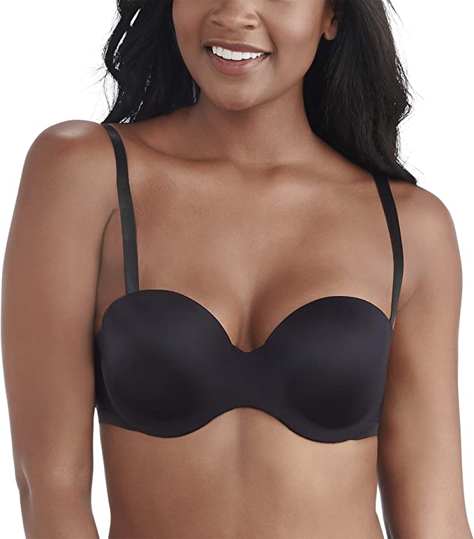 Vanity Fair Nearly Invisible Strapless Underwire Bra  Color Midnight Black Size 34DD