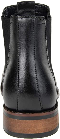 Vance Co. Men's Garrett Cap Toe Chelsea Boot  Color Black Size 13W