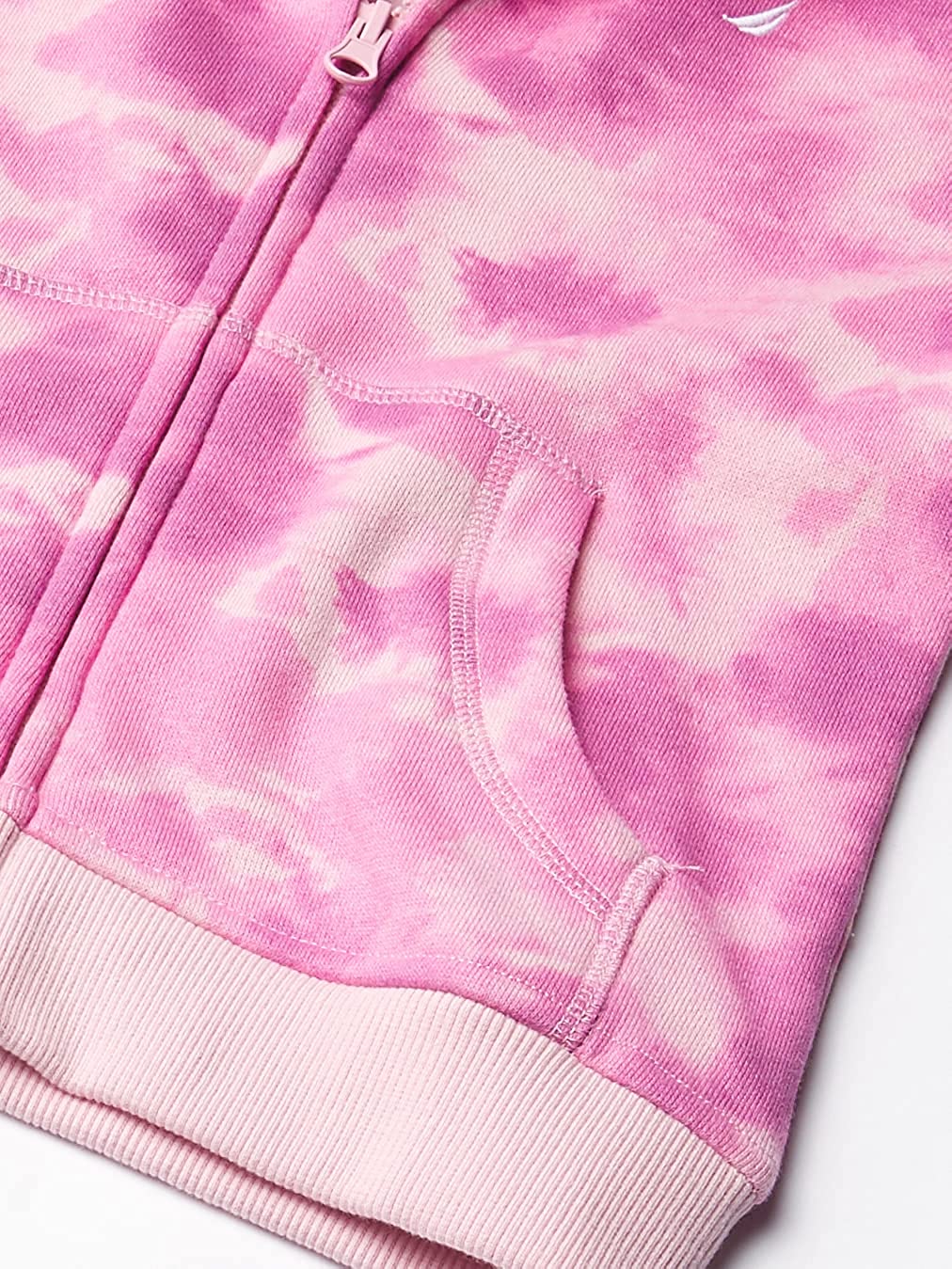 Nautica Girls' Fleece Full-Zip Hoodie Sweatshirt  Color Rose Tie Dye Size XL