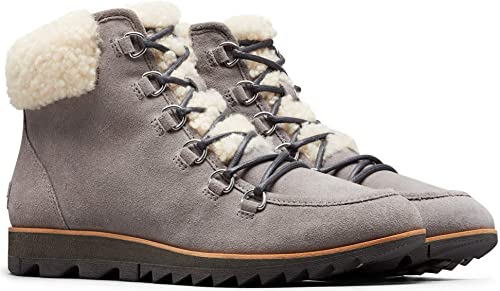 Sorel Women's Harlow Lace Cozy Ankle Boot  Color Light Gray Size 5M