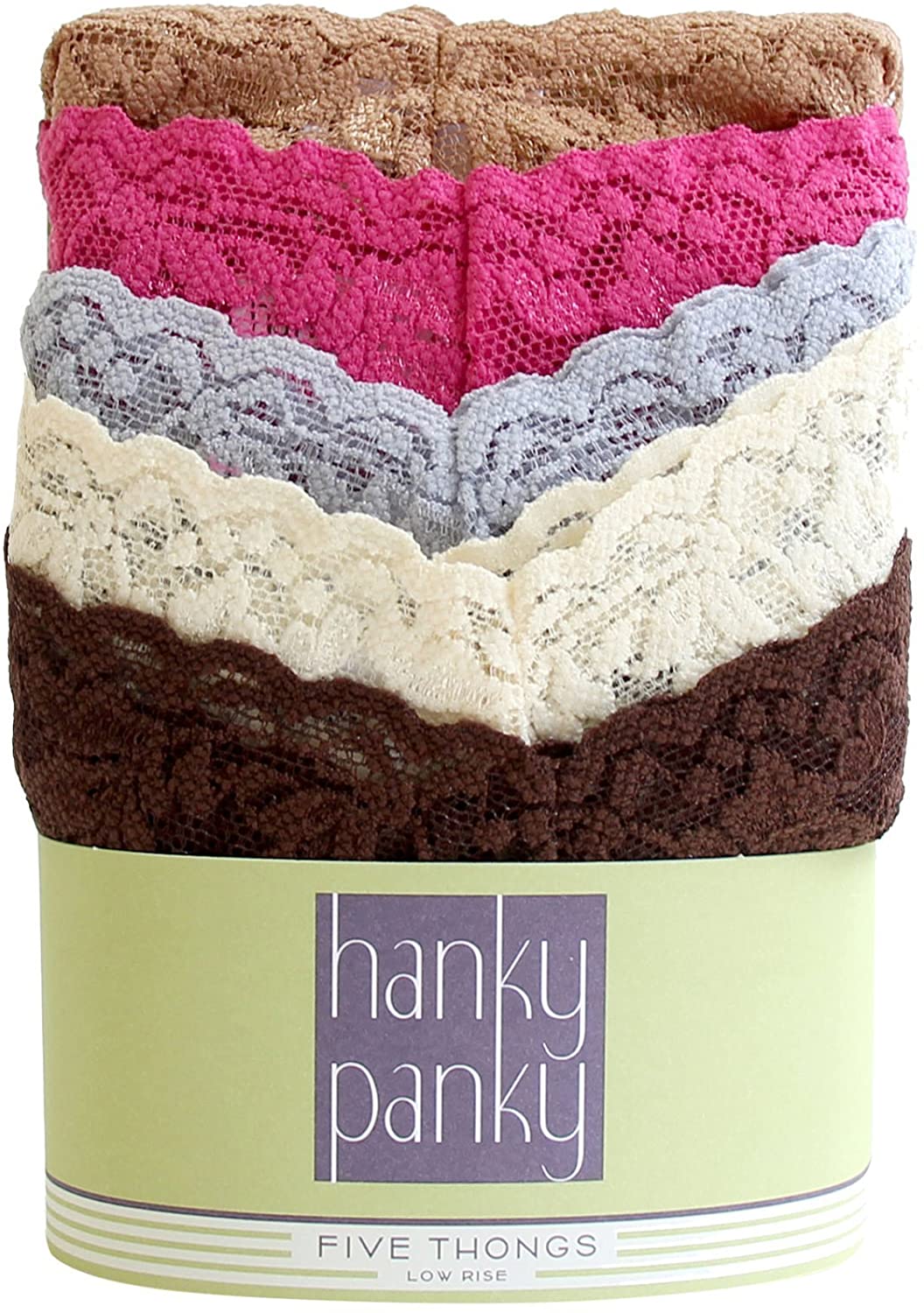 hanky panky Women's Low Rise Thong 5 Pack  Color: Classics One Size