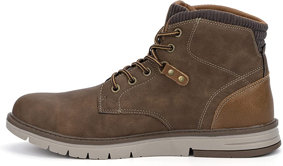 X RAY New York & Co. Men’s Randall Fashion Casual Faux Leather High Top Sneakers  Color Brown/Chocolate Size10M