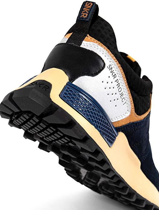 SNKR PROJECT Men’s Duane Sneaker  Color Navy Yellow Size 9.5M