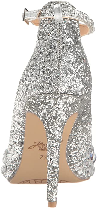 Jewel Badgley Mischka Women's Conroy Dress Sandal  Color Smoke Glitter Size 9.5M