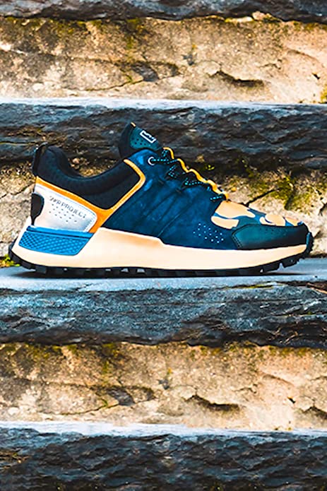 SNKR PROJECT Men’s Duane Sneaker  Color Navy Yellow Size 9.5M