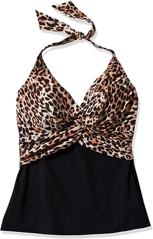 Profile by Gottex Women's Twist Front Halter V-Neck Tankini Top Swimsuit