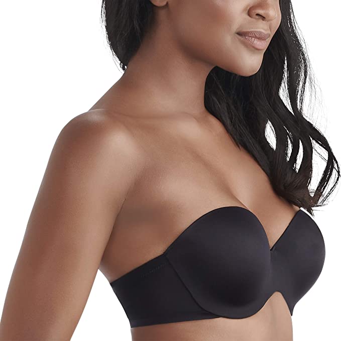 Vanity Fair Nearly Invisible Strapless Underwire Bra  Color Midnight Black Size 34DD