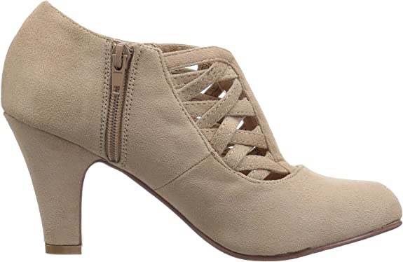 Brinley Co. Womens High Heel Round Toe Bootie  Color Taupe Wd Size 7.5W
