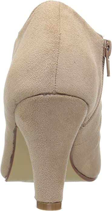 Brinley Co. Womens High Heel Round Toe Bootie  Color Taupe Wd Size 7.5W