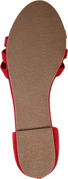 Brinley Co. Womens Open-Toe Ankle Cuff Flat  Color Red Size 8.5M