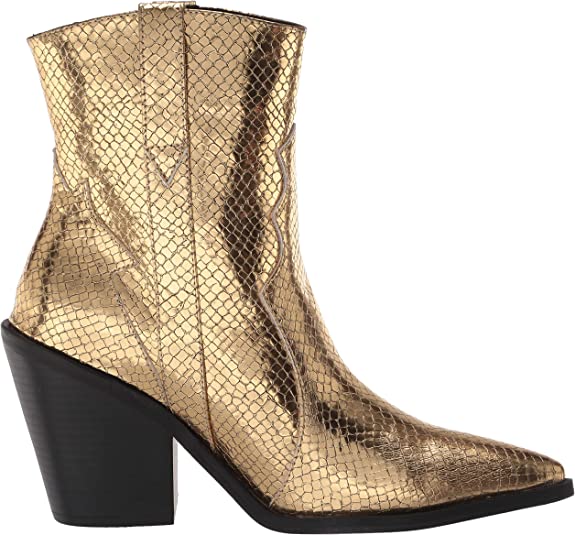 Madden Girl Women's Holster Fashion Boot  Color Gold Embossed Size 6M