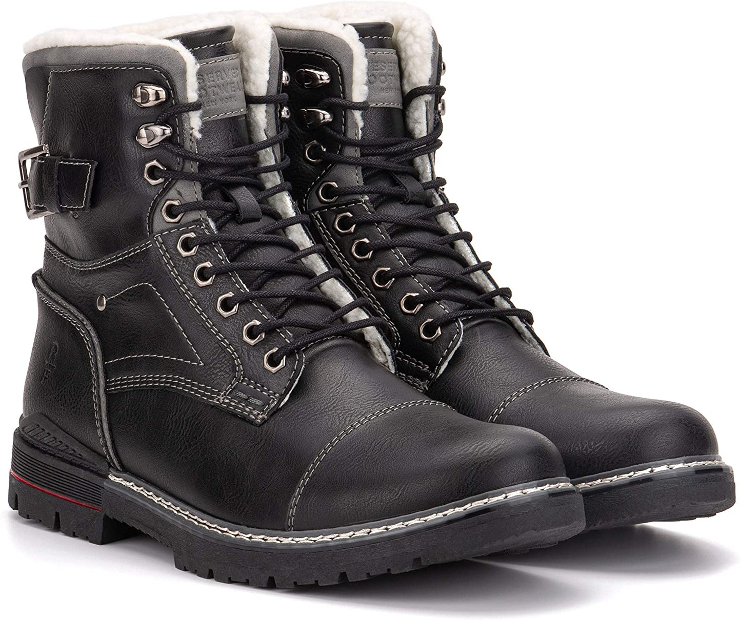 Reserved Footwear New York Men's Cavalier Fashion Casual Snow Boots  Black/White Size 9