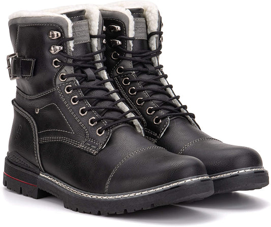 Reserved Footwear New York Men's Cavalier Fashion Casual Snow Boots  Black/White Size 9
