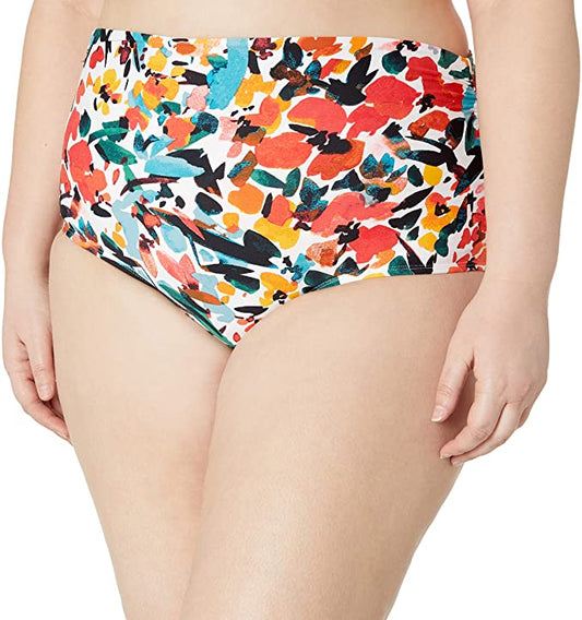 Anne Cole Women's High Waist Swim Bottom with Side Shirring  Color Sunset Floral Size 22W