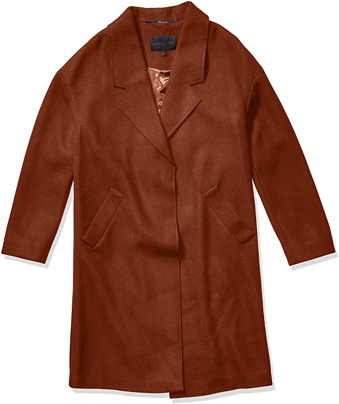 Kendall + Kylie Women's Single Breasted Walker Outerwear   Color RUSTCOPPER Size XS