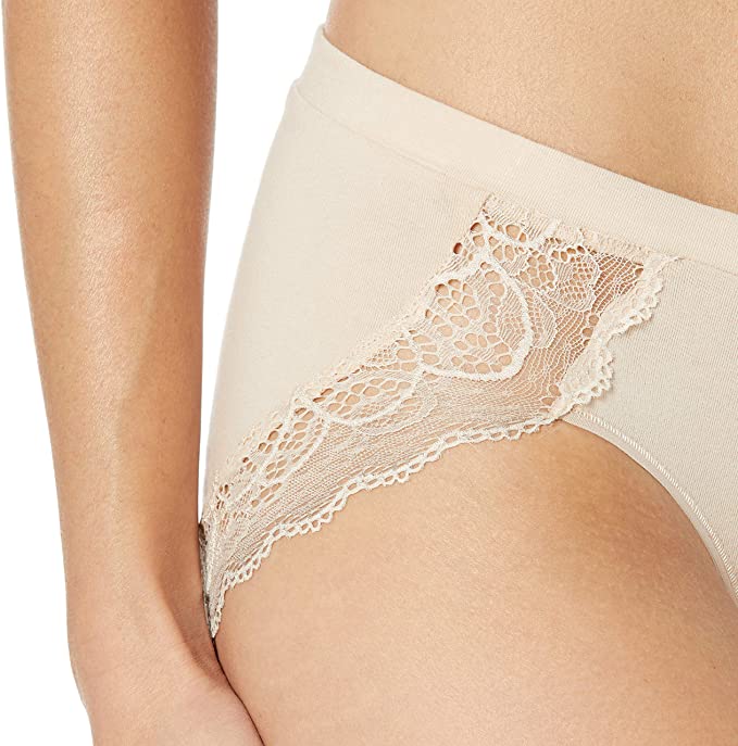 Bali Women's Cotton Desire W/Lace Hipster Panties