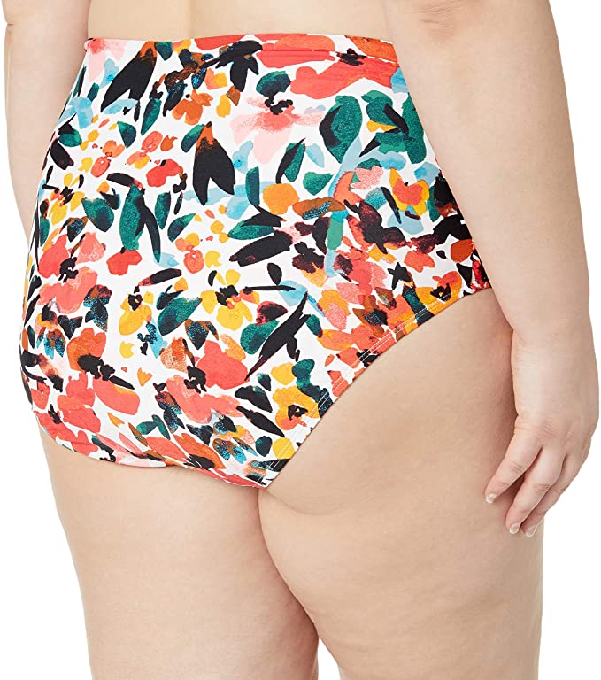 Anne Cole Women's High Waist Swim Bottom with Side Shirring  Color Sunset Floral Size 22W