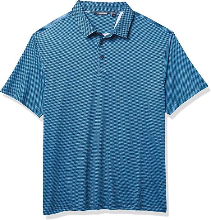 Cutter & Buck Men's Big Tall Drytec  Print Polo Shirt  Color Liberty Navy Size 1XB