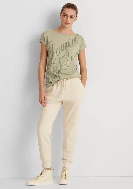 Lauren Ralph Lauren Script-Logo Cotton-Blend T-Shirt  Color Red (Picture is Green) Size L