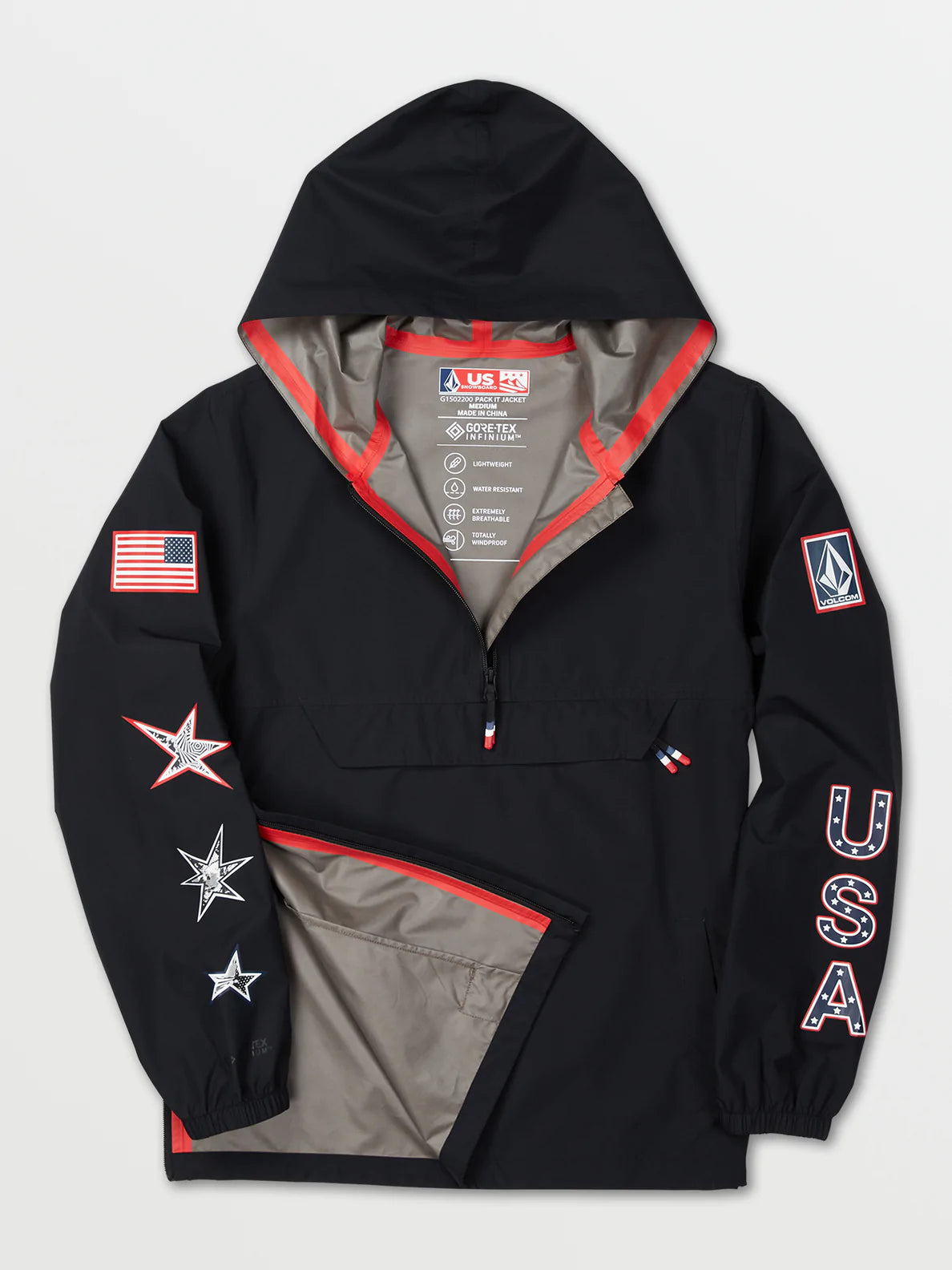 Volcom MEN'S USA PACK IT GORE-TEX JACKET  Color Black Size S