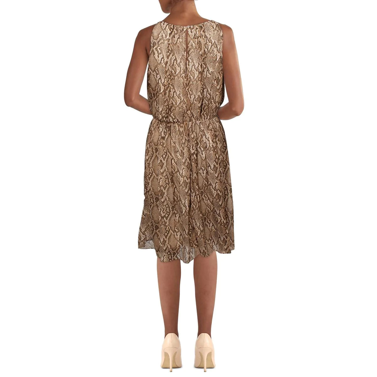 Lauren Ralph Lauren Womens Python-Print Georgette Dress  Color Coppermulti Size 6
