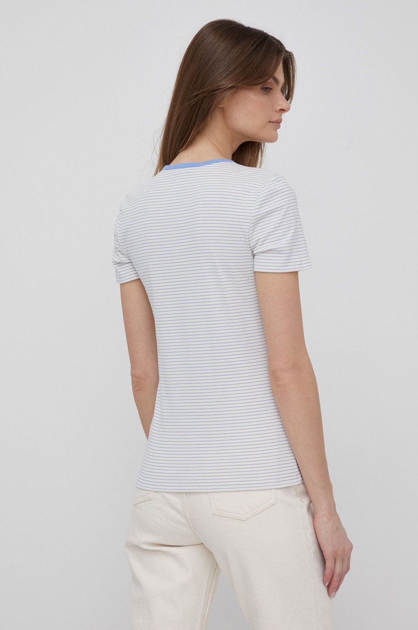 Lauren Ralph Lauren Striped Stretch Cotton T-Shirt  Color Mascarpone Creamblue Lch Size XXL