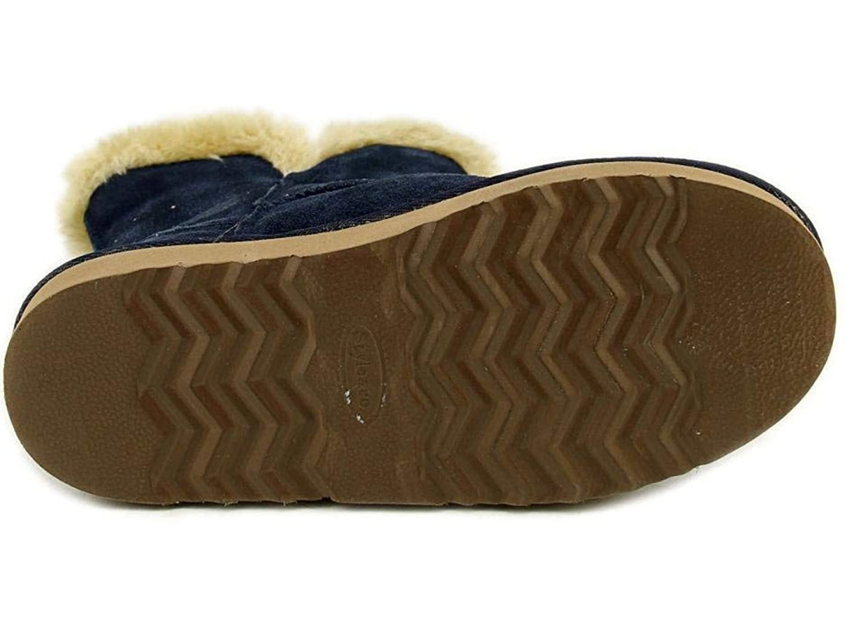 Style & Co. Women's Tiny 2 Suede Faux Fur Lined Winter Boots Navy 9 Medium