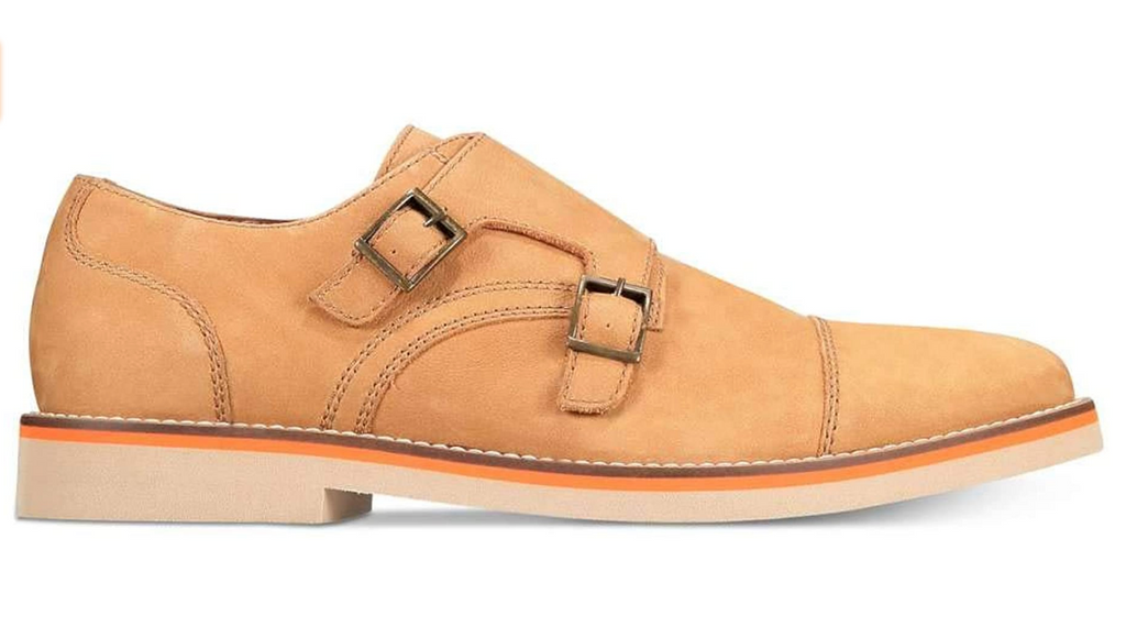 bar III Men's Baxter Monk Fabric Buckle Dress Oxfords  Tan Size 13