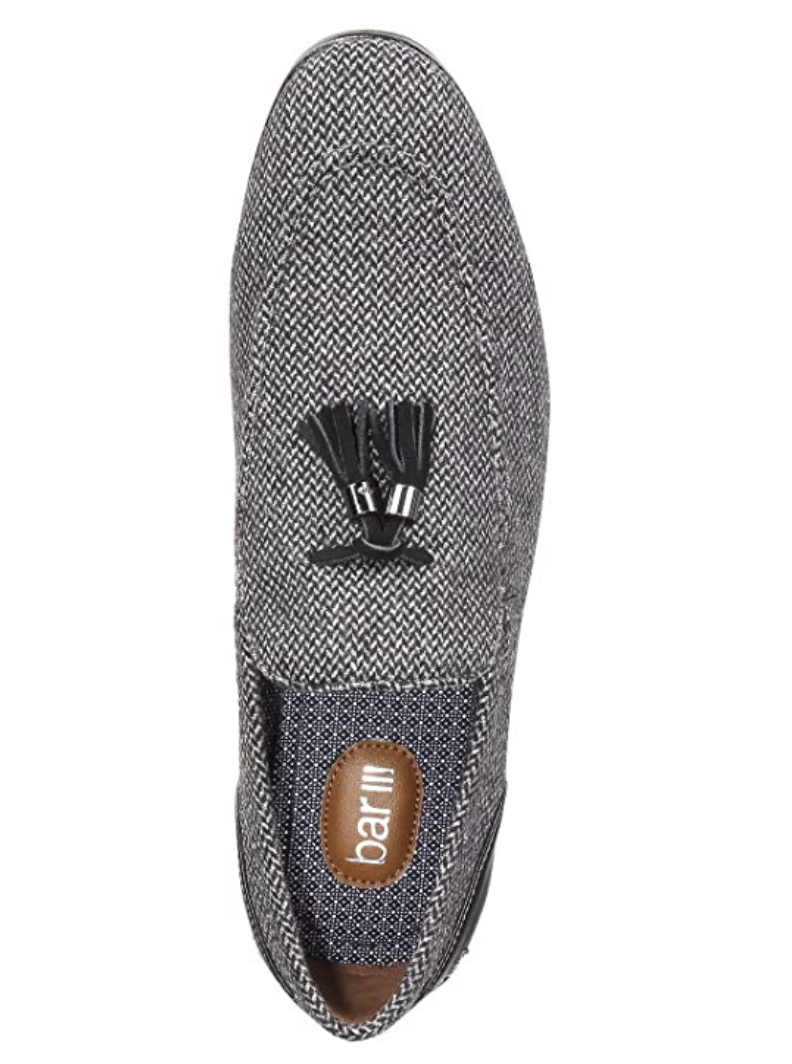 bar III Womens Kingston Slip-on Loafers Fabric Almond Toe Loafers Color Grey Tweed Size 11M