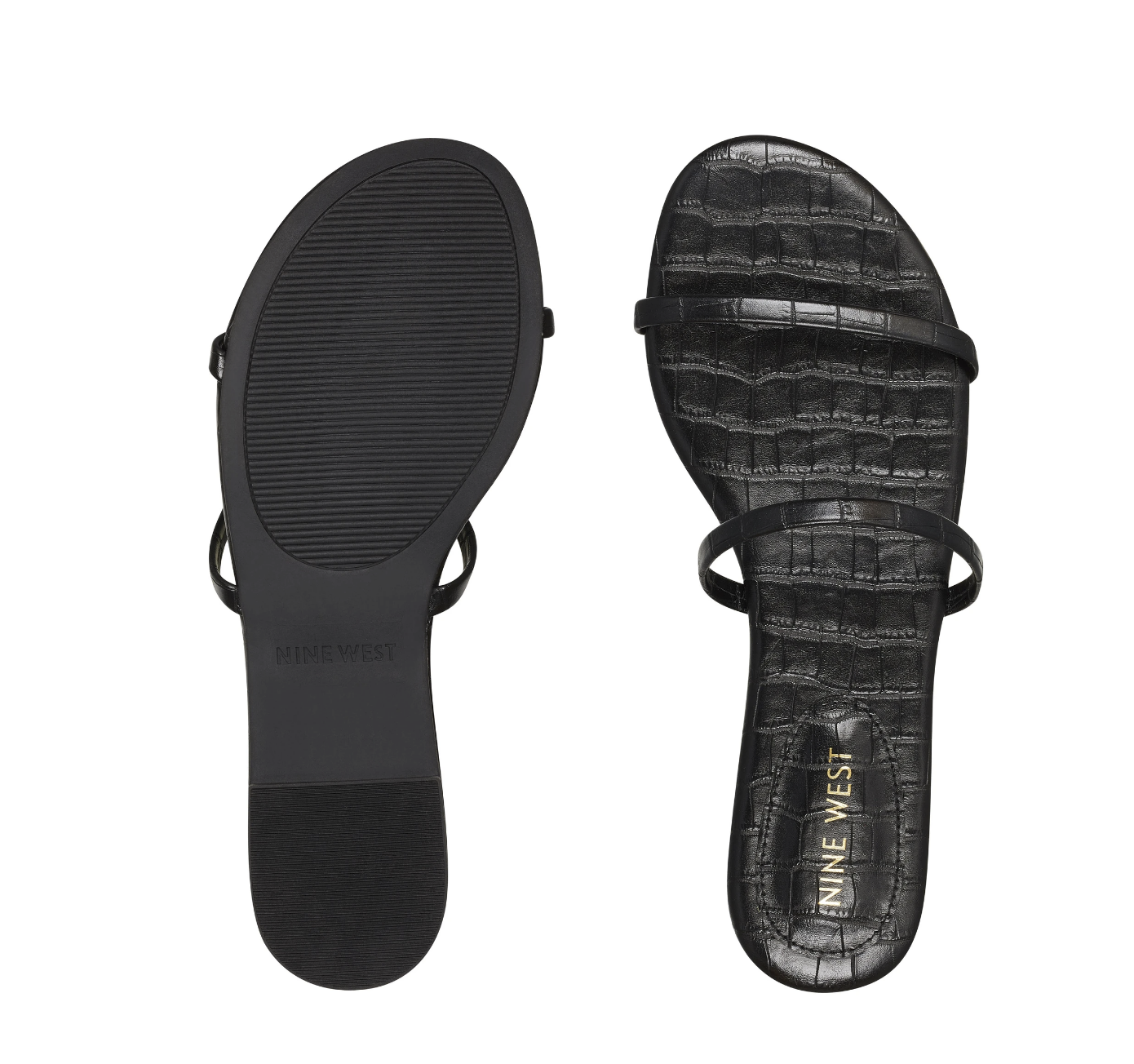 Nine West Women's Blaise Flat Sandals  Color Black Size 7M