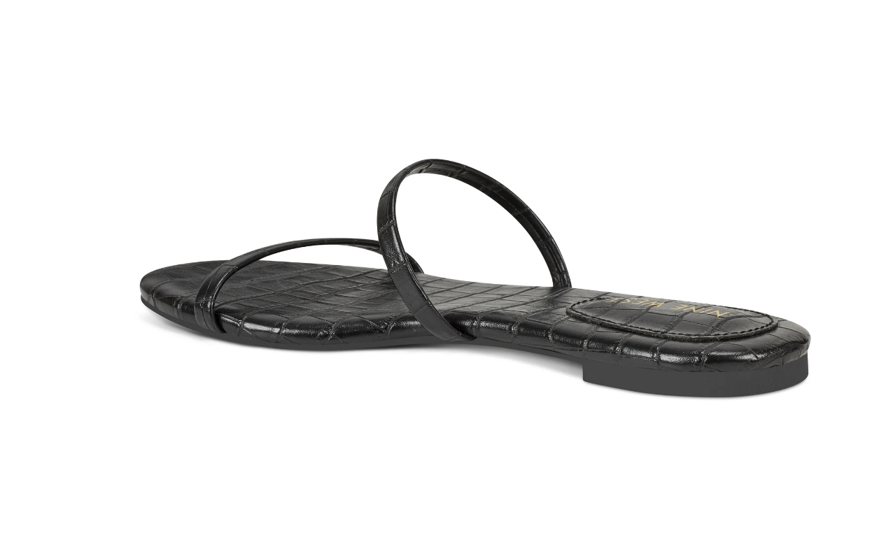 Nine West Women's Blaise Flat Sandals  Color Black Size 7M