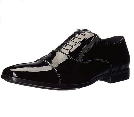 Kenneth Cole REACTION Men's Eddy Brogue Lace Up Oxfords  Polished Black Size 9.5