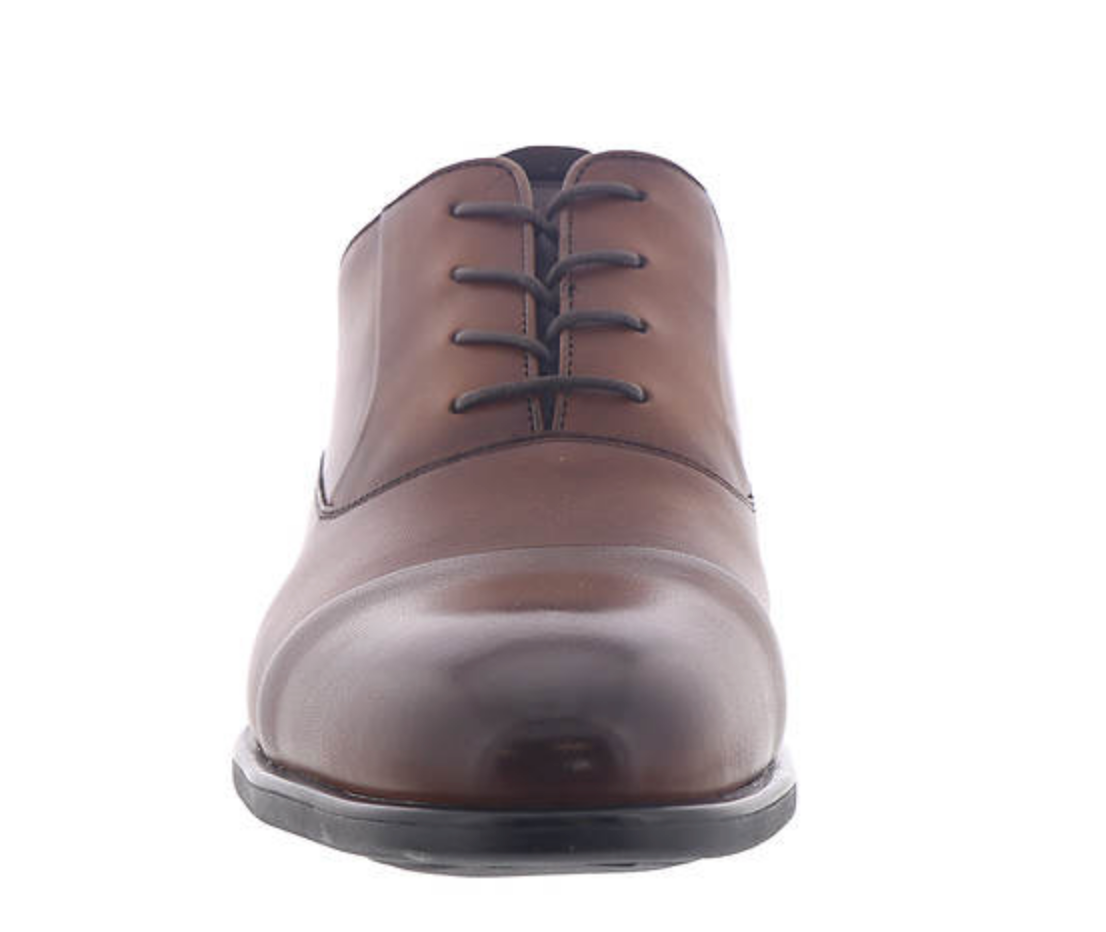 Kenneth Cole Reaction Men's Edge Flex Lace Up Cap Toe Oxfords  Cognac Size 7
