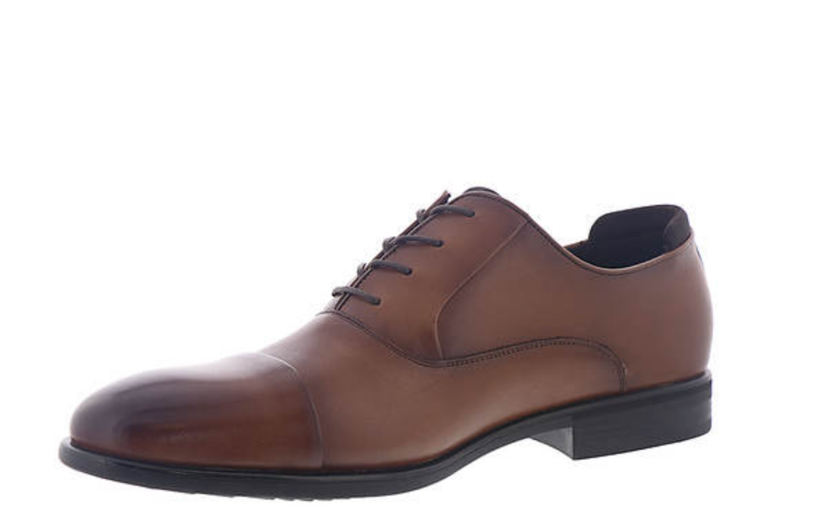 Kenneth Cole Reaction Men's Edge Flex Lace Up Cap Toe Oxfords  Cognac Size 7
