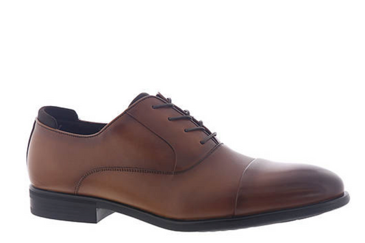 Kenneth Cole Reaction Men's Edge Flex Lace Up Cap Toe Oxfords  Cognac Size 7