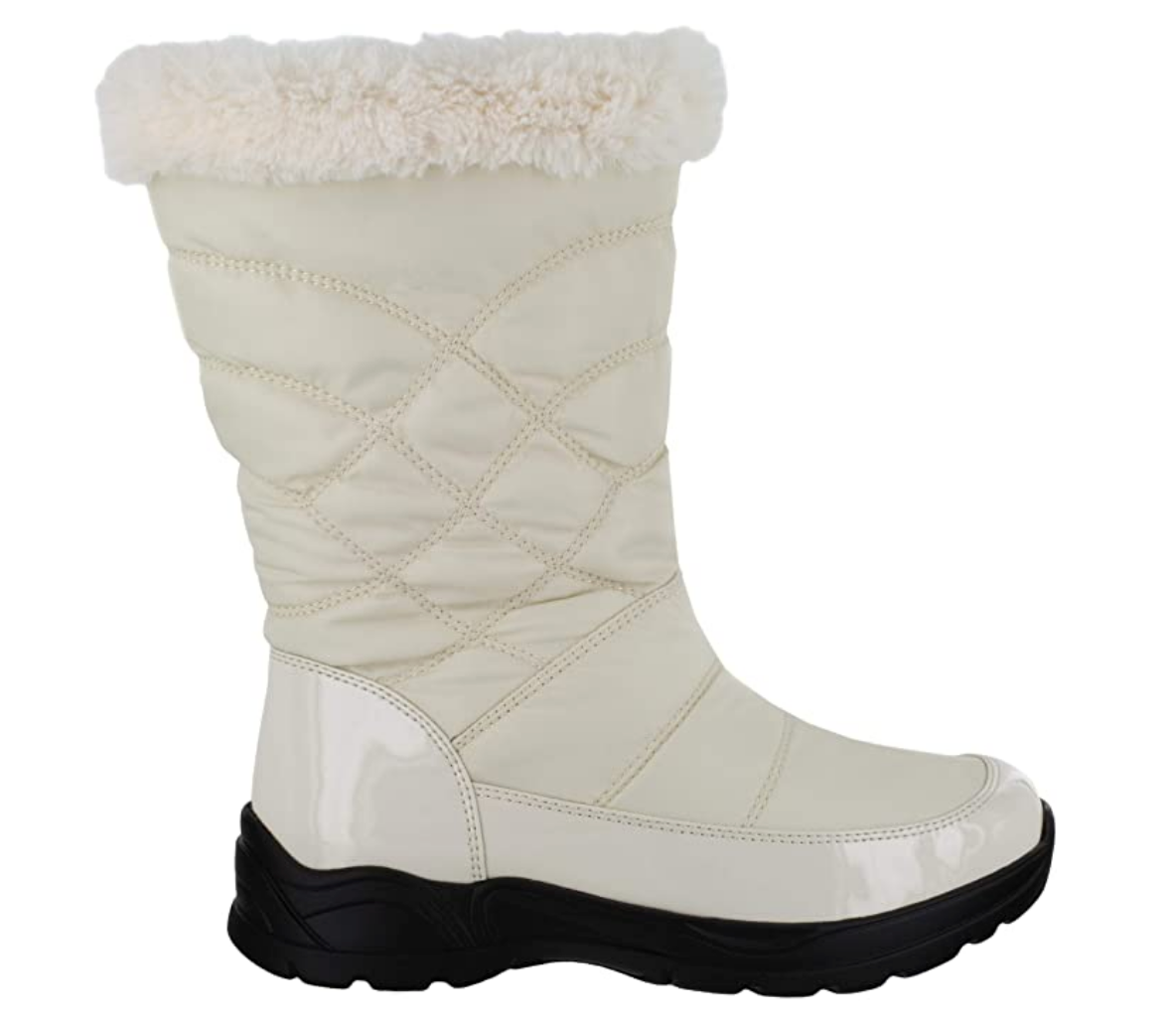 Easy Street Women's Cuddle Boot  Color: Winter White Patent  Size 10M